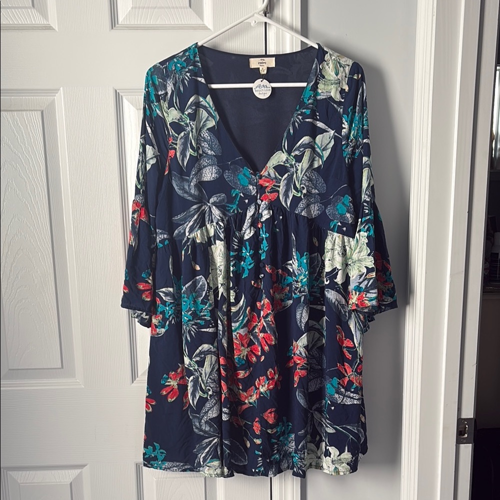 Entro Floral Navy Mini Dress